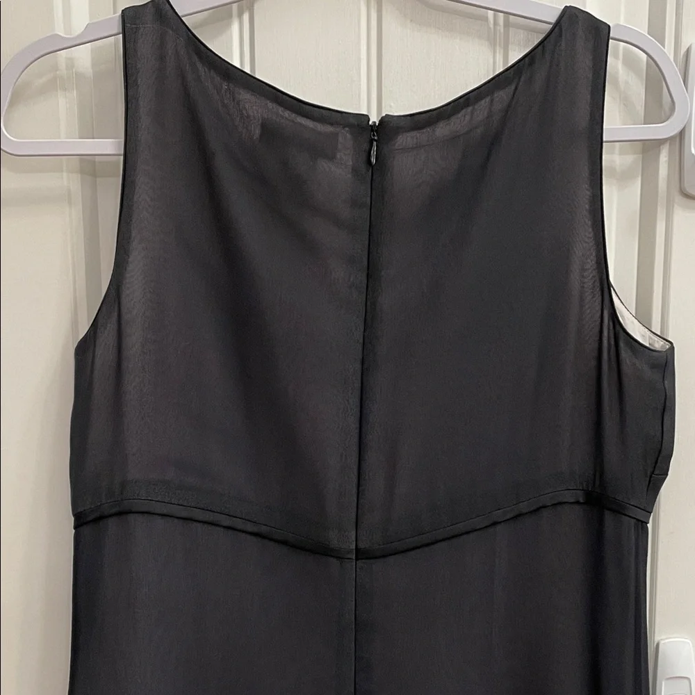 Ann Taylor Silk Black Dress with Embroidery Size 8